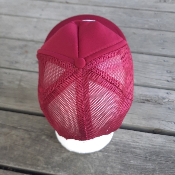 Vintage M white patch maroon snapback trucker hat - Picture 6 of 10